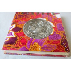 Notebook fabric Thailand with elephant spiral binding 11x11 cm - THAI-S-037