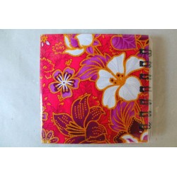 Notebook fabric Thailand with elephant spiral binding 11x11 cm - THAI-S-037