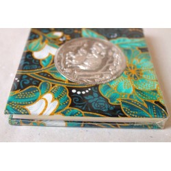 Notebook fabric Thailand with elephant spiral binding 11x11 cm - THAI-S-038