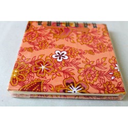 Notebook fabric Thailand with elephant spiral binding 11x11 cm - THAI-S-041