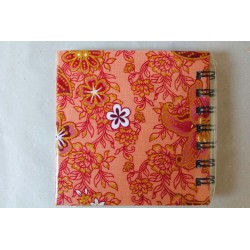 Notebook fabric Thailand with elephant spiral binding 11x11 cm - THAI-S-041
