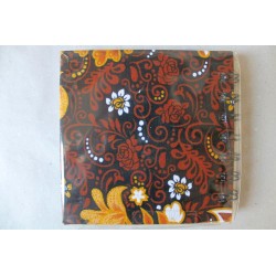 Notebook fabric Thailand with elephant spiral binding 11x11 cm - THAI-S-042