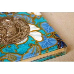 Notebook fabric Thailand with elephant spiral binding 11x11 cm - THAI-S-044