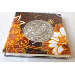 Notebook fabric Thailand with elephant spiral binding 11x11 cm - THAI-S-047