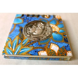 Notebook fabric Thailand with elephant spiral binding 11x11 cm - THAI-S-049