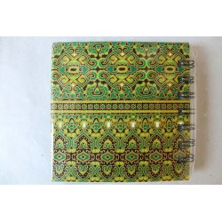 Notebook fabric Thailand with elephant spiral binding 11x11 cm - THAI-S-050