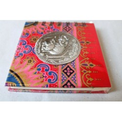 Notizbuch Stoff Thailand mit Elefant Spiralbindung 11x11 cm - THAI-S-051
