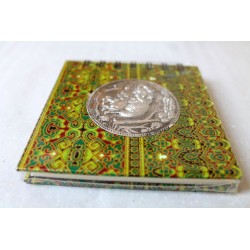 Notebook fabric Thailand with elephant spiral binding 11x11 cm - THAI-S-053