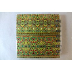 Notebook fabric Thailand with elephant spiral binding 11x11 cm - THAI-S-053