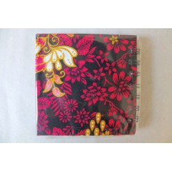 Notebook fabric Thailand with elephant spiral binding 11x11 cm - THAI-S-058