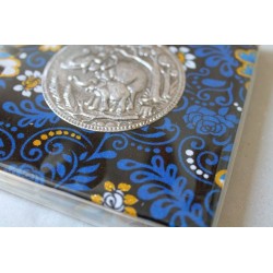 Notebook fabric Thailand with elephant spiral binding 11x11 cm - THAI-S-060