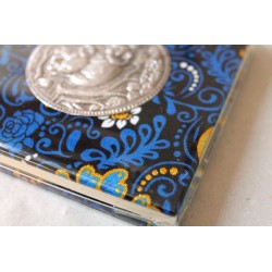 Notebook fabric Thailand with elephant spiral binding 11x11 cm - THAI-S-060