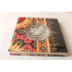 Notebook fabric Thailand with elephant spiral binding 11x11 cm - THAI-S-061