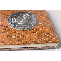 Notebook fabric Thailand with elephant spiral binding 11x11 cm - THAI-S-062