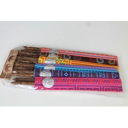 Chopsticks 6x made of coconut wood in a beautiful fabric case