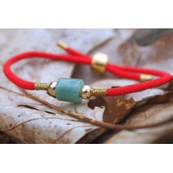 Jade bracelet in red grounding and meditation