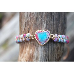 Jasper bracelet heart shape heart stone heart emotional stability