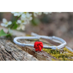 Handgemachtes tibetisches Armband mit rotem Infinity Knoten Freundschaftsarmband