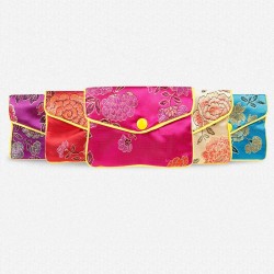 Jewelry packaging with embroidery Japanese style silk pouch