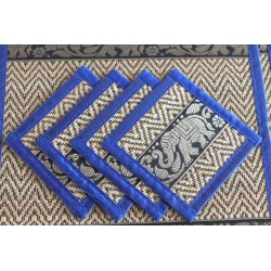 4 place mat including coaster blue