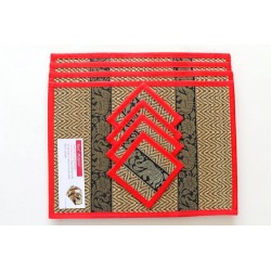 4 place mat including coaste red