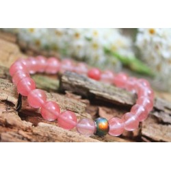 Bracelet with temperature-sensitive pearl, color change