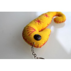 Keychain / charm seahorse yellow