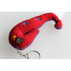 Keychain / charm seahorse red