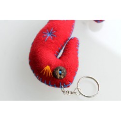 Keychain / charm seahorse red