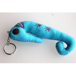 Keychain / charm seahorse bright blue