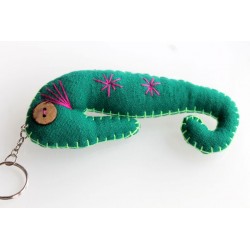 Keychain / charm seahorse grenn