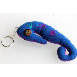 Keychain / charm seahorse blue