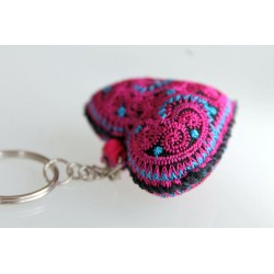 Key ring with a fabric heart