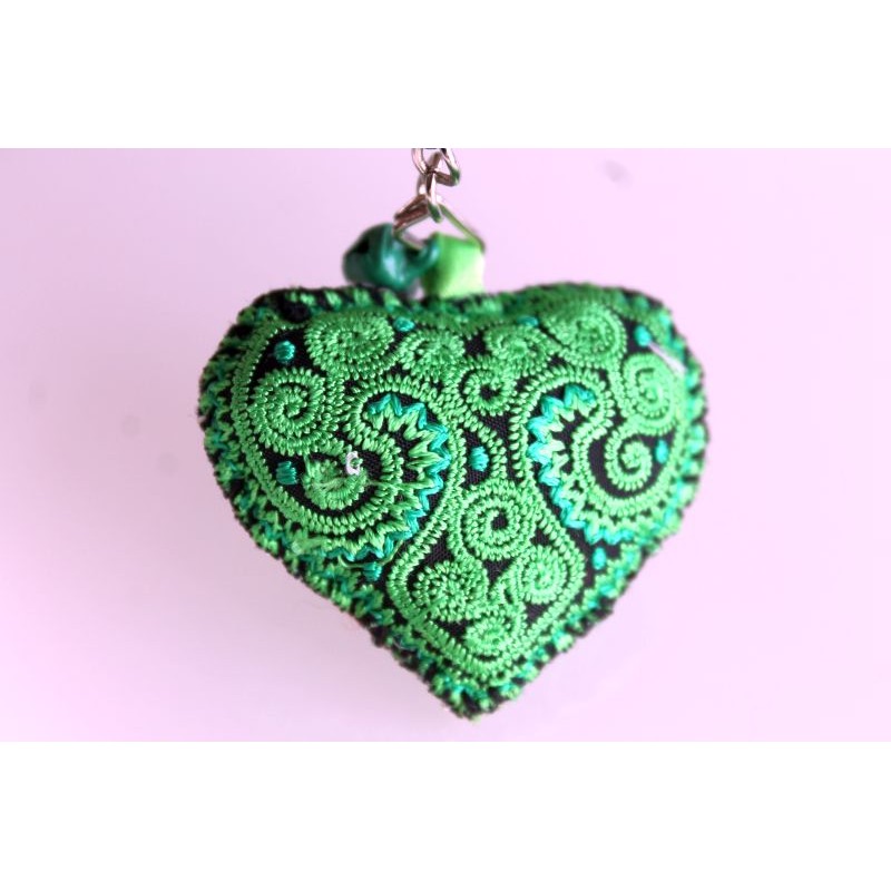 Key ring with a fabric heart