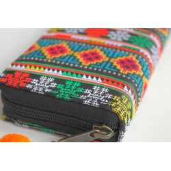 Geldbörse Brieftasche Portemonnaie groß Hmong Stoff - BÖRSE665