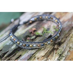 Elegant bracelet in Bohemian style with small stone beads