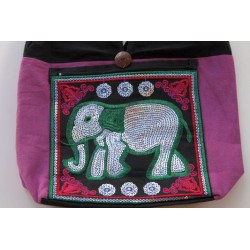 2. Wahl: Schultertasche Handtasche im Boho-Stil aus Thailand mit Elefant