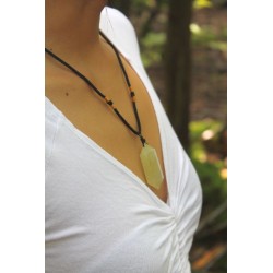 Halskette Citrin Anhänger Glücksbringer Schutz Gleichgewicht Erdung Meditation Talisman Citrinkette