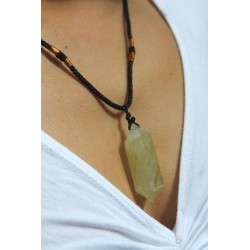 Necklace citrine pendant lucky charm protection balance grounding meditation talisman citrine chain
