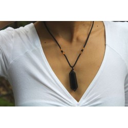 Necklace obsidian lucky charm protection balance grounding meditation talisman obsidian chain