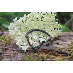 Blumenarmband Armband mit getrockneter Blume in Harz  Blütenarmband Grün/Weiß