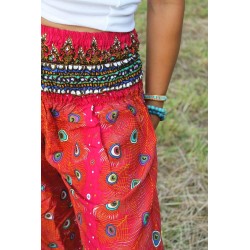 Haremshose Yogahose Hippiehose Weinrot Größe S / M - HOSE126