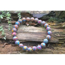 Acrylic bead bracelet multicolored yellow + red + blue