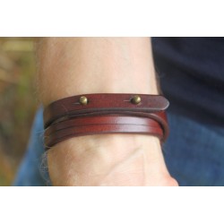 Leather bracelet men leather strap 19.5 cm