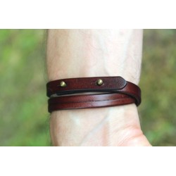 Leather bracelet men leather strap 19.5 cm