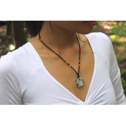 Necklace Flourite Pendant Raw Flourite Lucky Charm Protection balance for an alert mind