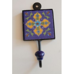 Wall hook Kitchen hook with hand-painted tile