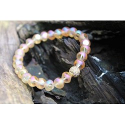 copy of Faceted pearl bracelet, multicolour ground glass pearl glass ground