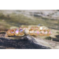 copy of Faceted pearl bracelet, multicolour ground glass pearl glass ground