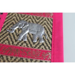 Notizbuch Naturfaser Thailand Elefant liniert 15x11 cm Rosa